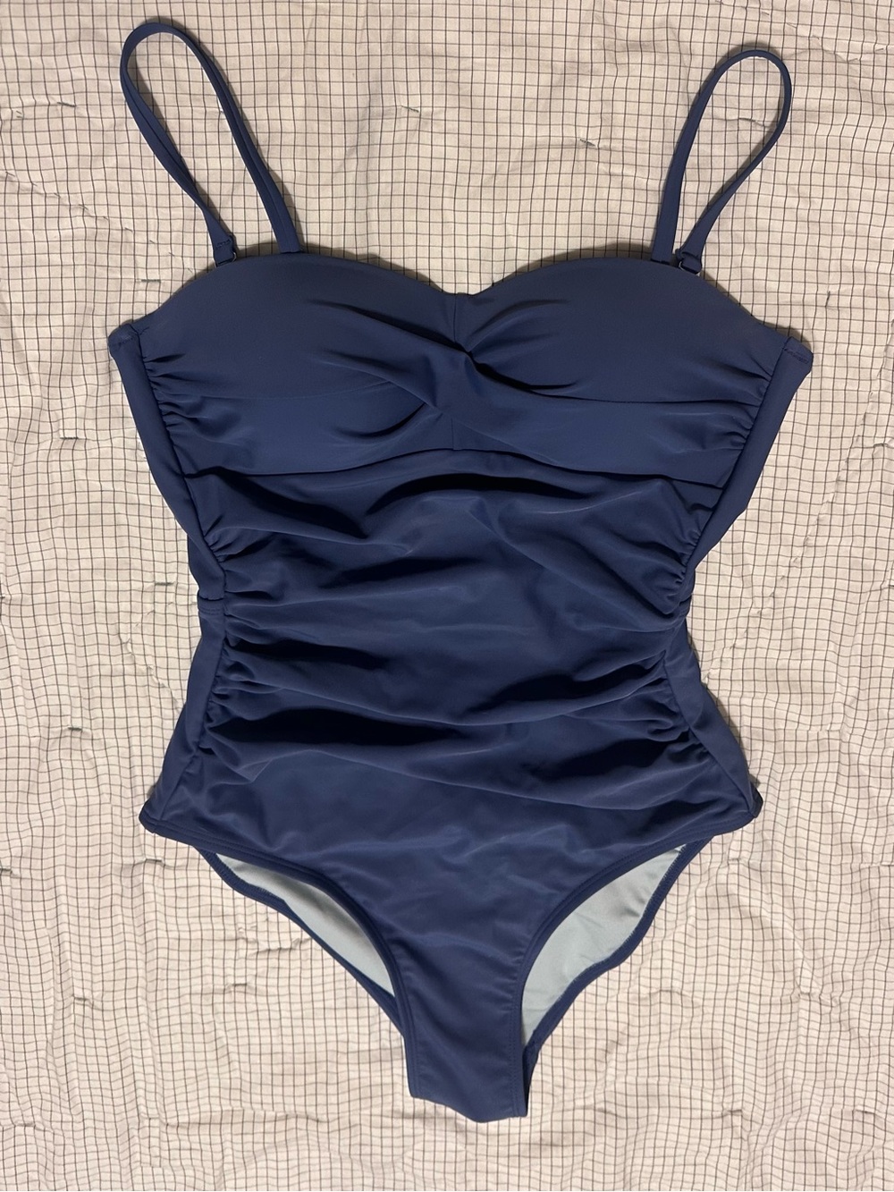 Cupshe Navy Blue Ruched One-Piece Swimsuit for Kids
